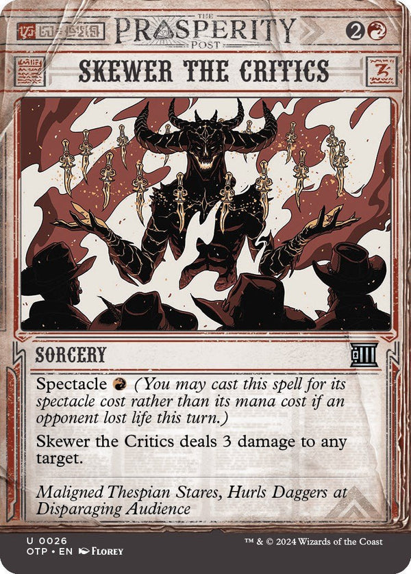 Skewer the Critics [OTP - 26] - Cartes Sportives Rive Sud