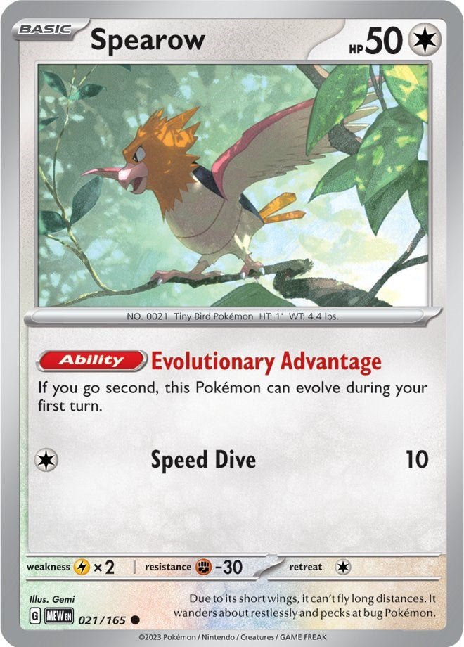 Spearow [MEW - 021/165] - Cartes Sportives Rive Sud