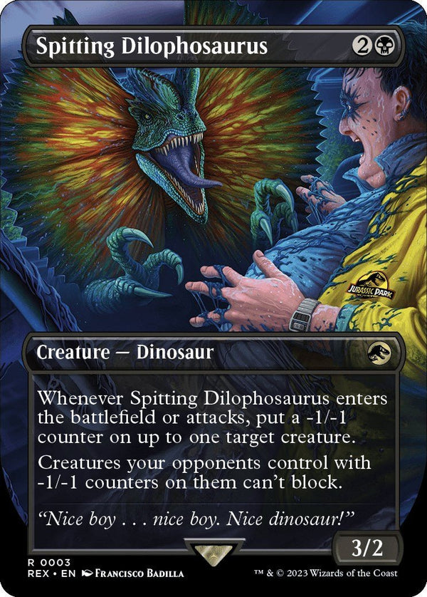 Spitting Dilophosaurus (Borderless) [REX - 3] - Cartes Sportives Rive Sud