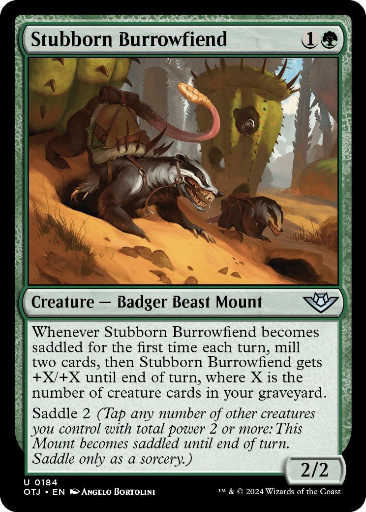 Stubborn Burrowfiend [OTJ - 184] - Cartes Sportives Rive Sud