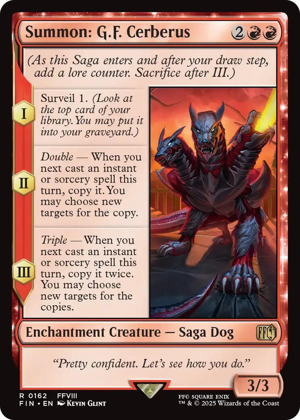 Summon: G.F. Cerberus [FIN - 162] - Cartes Sportives Rive Sud