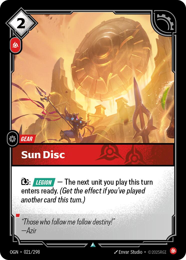 Sun Disc [OGN - 021/298] - Cartes Sportives Rive Sud