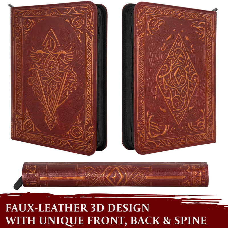 TCG Faux - Leather Trading Card Binder Red - Cartes Sportives Rive Sud