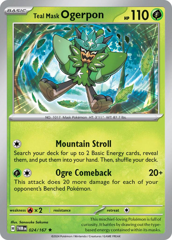 Teal Mask Ogerpon [TWM - 024/167] - Cartes Sportives Rive Sud