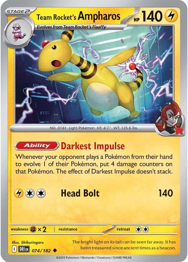 Team Rocket's Ampharos [DRI - 074/182] - Cartes Sportives Rive Sud