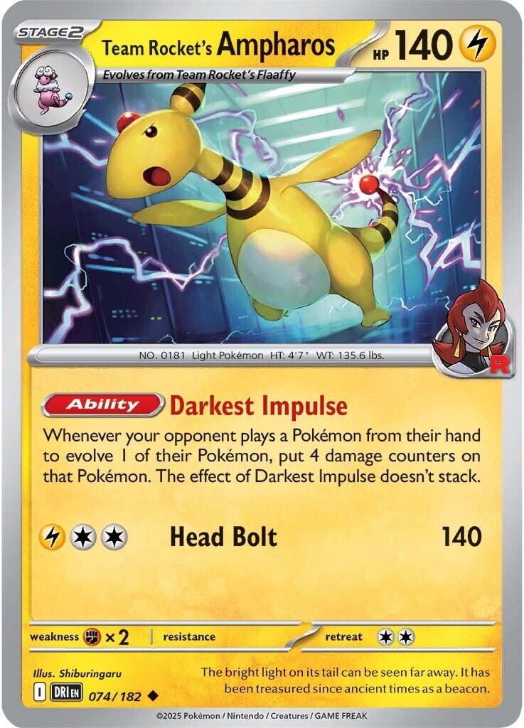 Team Rocket's Ampharos [DRI - 074/182] - Cartes Sportives Rive Sud