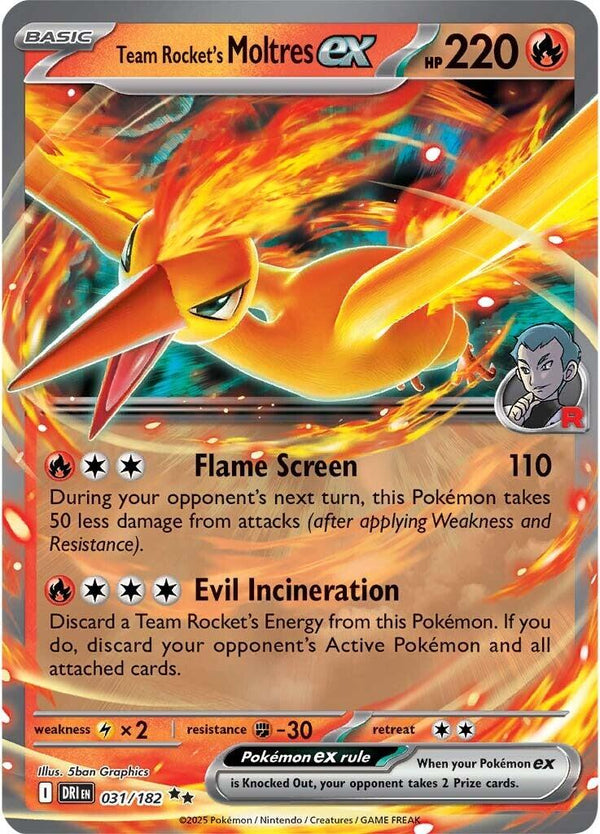 Team Rocket's Moltres ex [DRI - 031/182] - Cartes Sportives Rive Sud