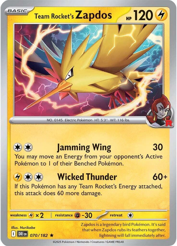 Team Rocket's Zapdos [DRI - 070/182] - Cartes Sportives Rive Sud