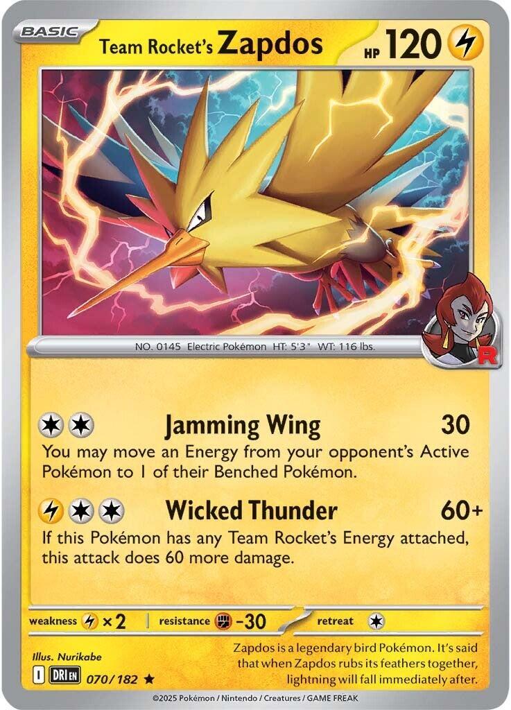 Team Rocket's Zapdos [DRI - 070/182] - Cartes Sportives Rive Sud