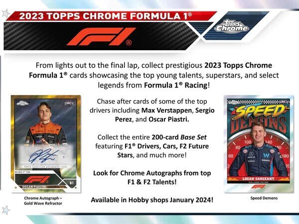 Topps Chrome Formula 1 2023 Hobby Box - Cartes Sportives Rive Sud