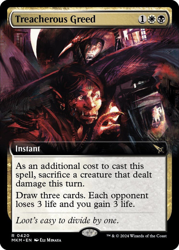 Treacherous Greed (Extended Art) [MKM - 420] - Cartes Sportives Rive Sud