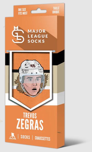 Trevor Zegras - Major League Socks - Cartes Sportives Rive Sud