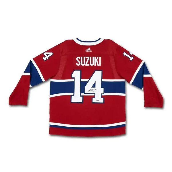 UDA Nick Suzuki Autographed Montreal Canadiens Red Adidas Jersey - Cartes Sportives Rive Sud