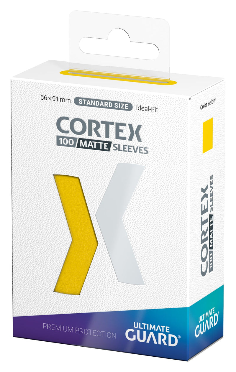 Ultimate Guard Cortex Standard Sleeves Matte Yellow 100CT - Cartes Sportives Rive Sud