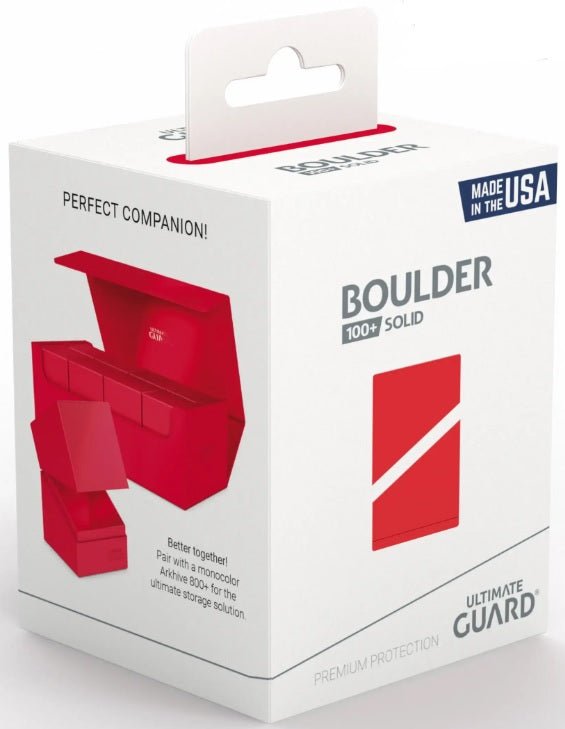 Ultimate Guard Deck Case Boulder 100+ Solid Red - Cartes Sportives Rive Sud