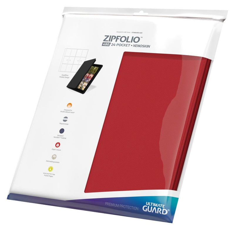 Ultimate Guard Quadrow Zipfolio Xenoskin 24pkt Red - Cartes Sportives Rive Sud