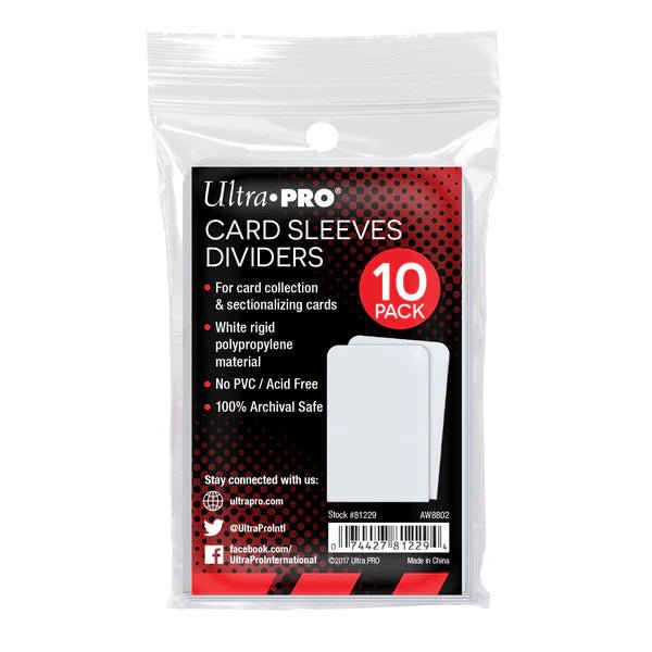 Ultra Pro Card Sleeves Dividers 10 Pack - Cartes Sportives Rive Sud