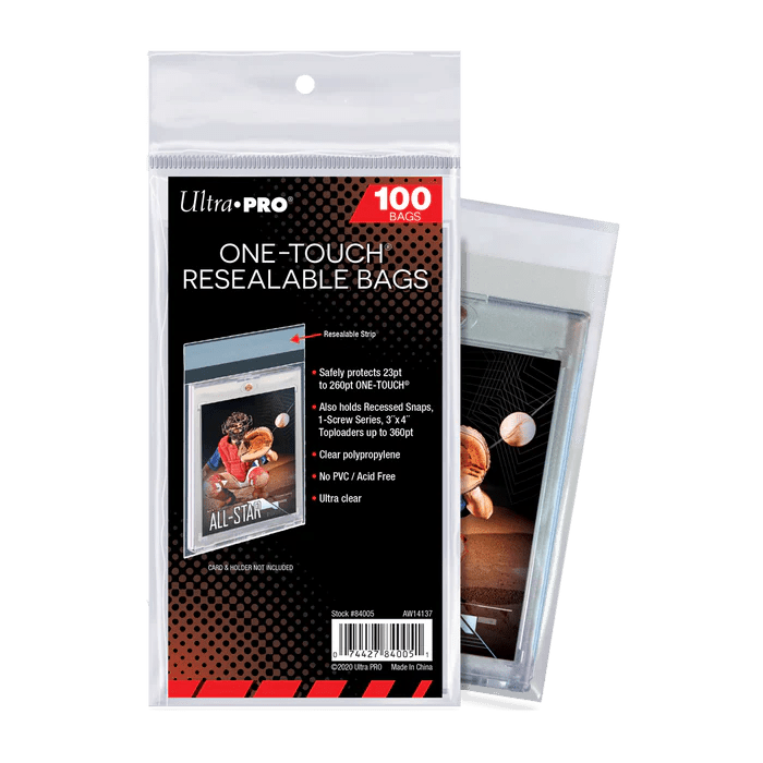 Ultra Pro One Touch Resealable Bags 100ct - Cartes Sportives Rive Sud