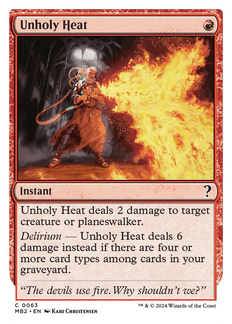 Unholy Heat (White Border) [MB2 - 63] - Cartes Sportives Rive Sud
