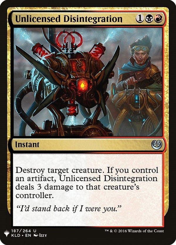 Unlicensed Disintegration [LIST - 187] - Cartes Sportives Rive Sud