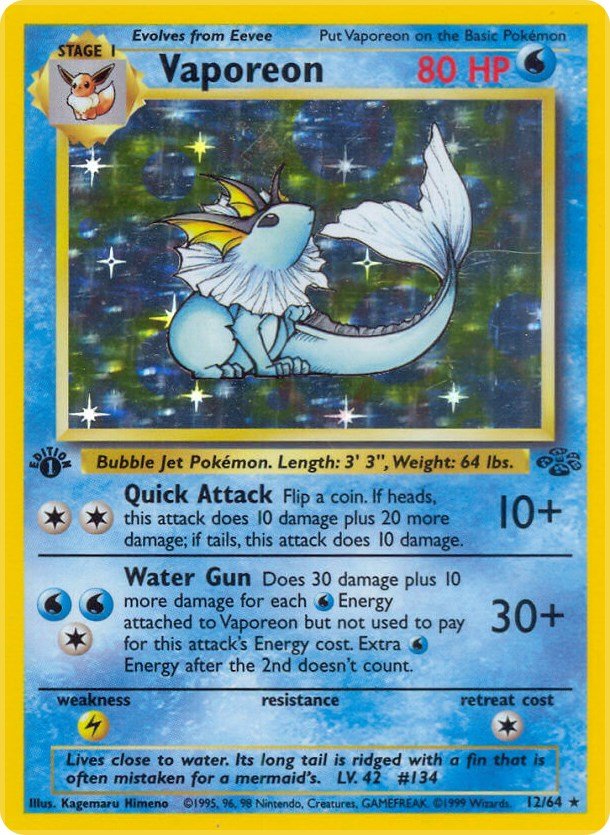 Vaporeon (12) [JU - 12/64] - Cartes Sportives Rive Sud
