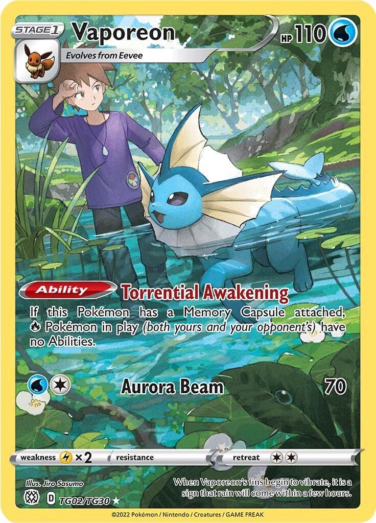 Vaporeon [SWSH09:TG - TG02/TG30] - Cartes Sportives Rive Sud
