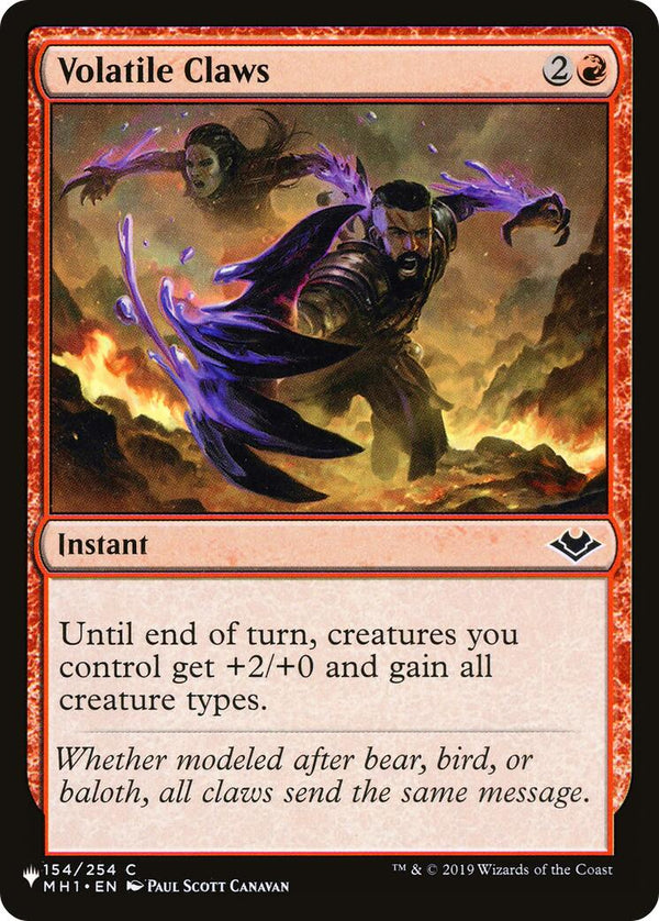 Volatile Claws [LIST - 154/254] - Cartes Sportives Rive Sud