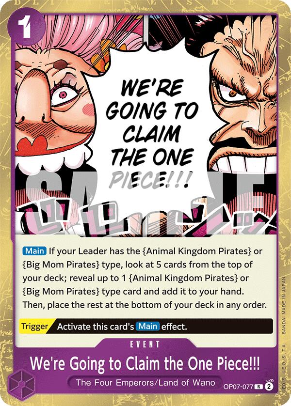 We're Going to Claim the One Piece!!! [OP07 - OP07 - 077] - Cartes Sportives Rive Sud