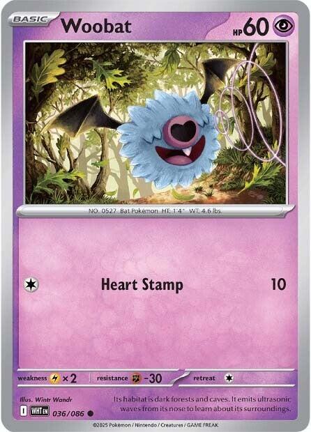 Woobat [WHT - 036/086] - Cartes Sportives Rive Sud