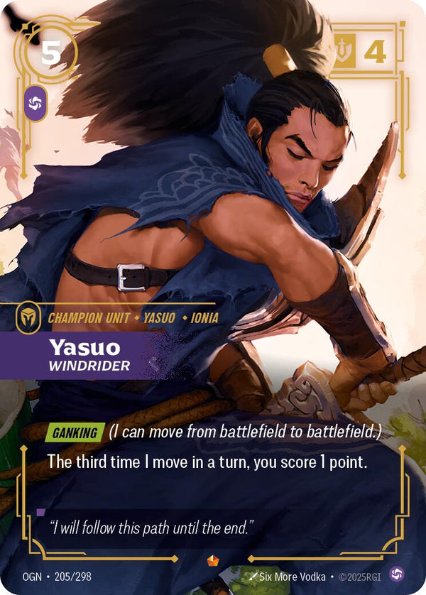 Yasuo - Windrider [OGN - 205/298] - Cartes Sportives Rive Sud