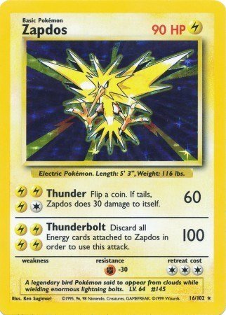 Zapdos [BS - 016/102] - Cartes Sportives Rive Sud